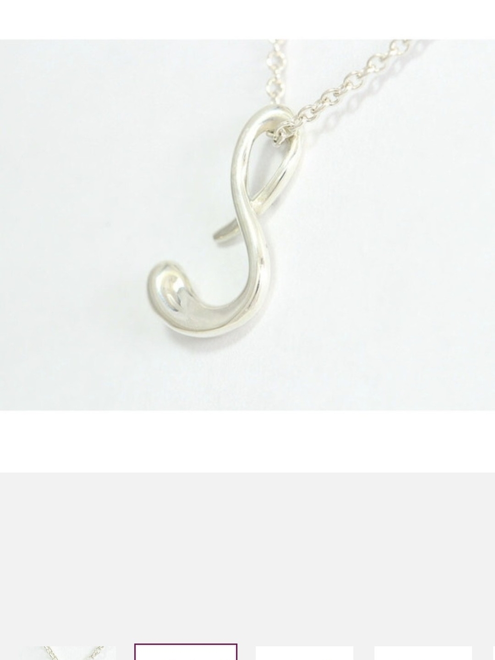 Authentic Tiffany & Co. x Elsa Peretti Large "S" Initial Retired Necklace 925 - Picture 8 of 11